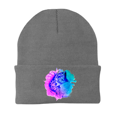 Watercolor Fishing Embroidered Beanie